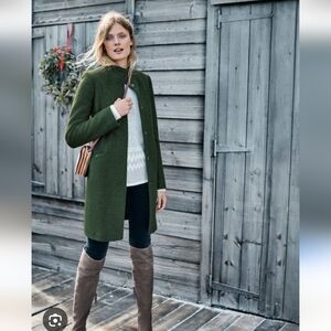 Boden Hengrave Green Wool Coat Size 6P